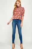 Marsala Floral Print Top-Sandi's Styles