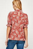 Marsala Floral Print Top-Sandi's Styles