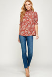 Marsala Floral Print Top-Sandi's Styles