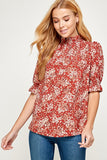 Marsala Floral Print Top-Sandi's Styles