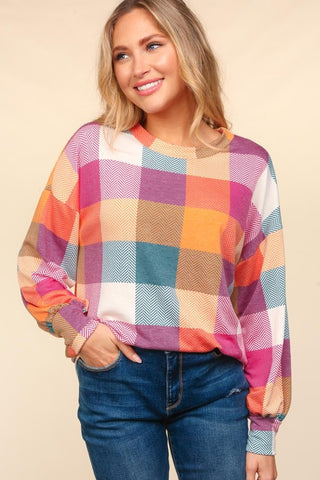 Plaid Fall Top Curvy-Plus Size-Sandi's Styles