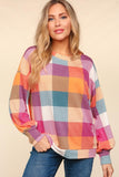 Plaid Fall Top Curvy-Plus Size-Sandi's Styles