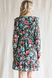 Black Fall Floral Dress-Sandi's Styles