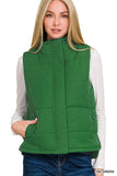 Green Puffer Vest-Sandi's Styles