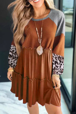 Rust Print Dress-Sandi's Styles