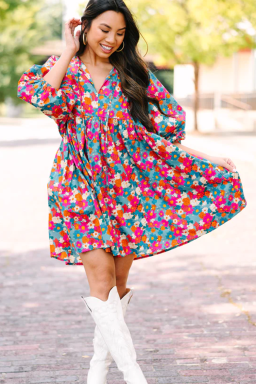 Bubble sleeve baby doll dress-Sandi's Styles