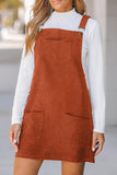 Rust Corduroy Overall Dress-Sandi's Styles