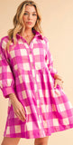 Pink Plaid Dress-Sandi's Styles