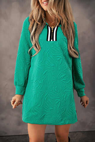 Green Textured Bow shift dress-Sandi's Styles