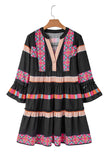 Black Patchwork Dress-Sandi's Styles