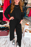 Black Textured Pant Set-Sandi's Styles