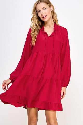 Deep Red Dress-Sandi's Styles