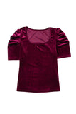 Burgundy Velvet Top-Sandi's Styles