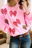 Pink Sequin Bow Top-Sandi's Styles