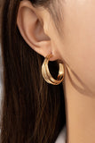 Gold intertwined Hoop Earrings-Sandi's Styles