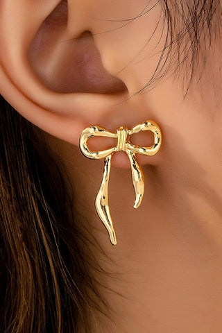 Tarnish Free Bow earrings-Sandi's Styles
