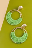 Boho Raffia Hoop Earrings-Sandi's Styles