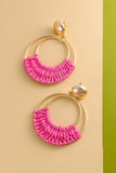 Boho Raffia Hoop Earrings-Sandi's Styles