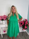 Green Eyelet Dress