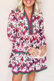 Pink And Green Fall Floral Dress-Sandi's Styles