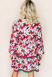 Pink And Green Fall Floral Dress-Sandi's Styles