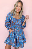 Blue and Brown Dress-Sandi's Styles