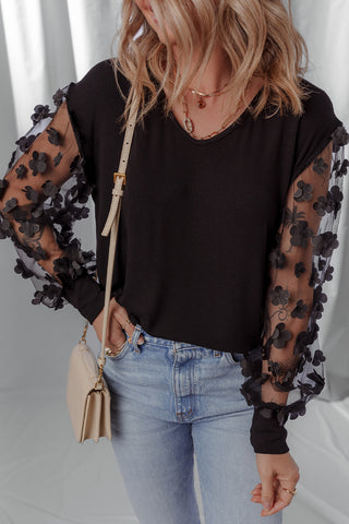 Black Mesh Top-Sandi's Styles
