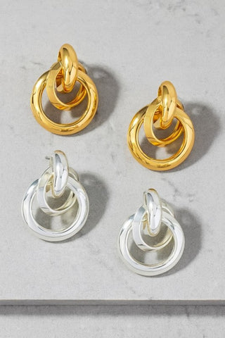 small, puffy hoop earring-Sandi's Styles