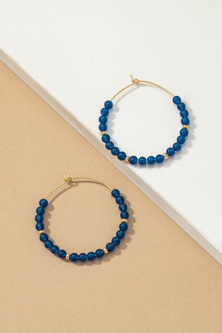 Blue stone earrings-Sandi's Styles