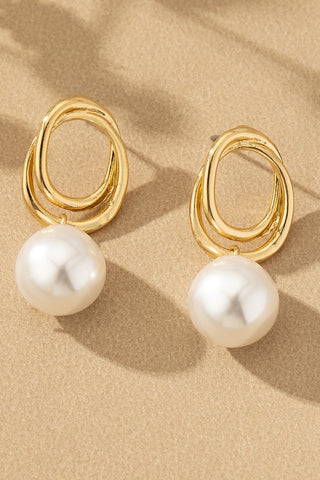 Gold Pearl Earrings-Sandi's Styles
