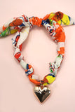 Orange Print Scarf Necklace-Sandi's Styles