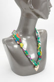 Green Print Scarf Necklace-Sandi's Styles