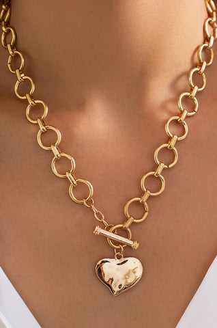 Hammered Heart Necklace-Sandi's Styles