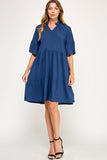 Denim Blue Dress-Sandi's Styles