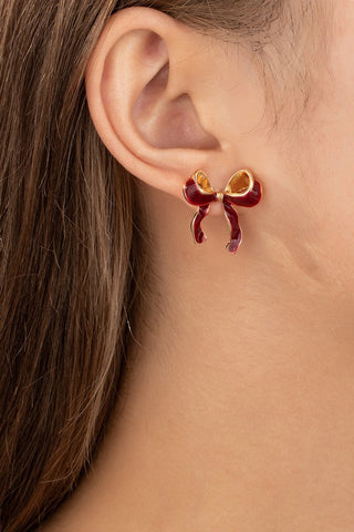 Red Bow Earrings-Sandi's Styles