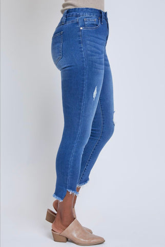 Curvy Fit Slanted Ankle Jeans-Sandi's Styles