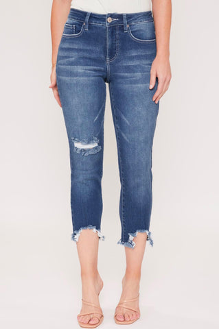 Vintage Straight Dog Bite Hem Jeans-Sandi's Styles