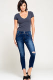 Skinny Jean with Trendy Dog Bite Bottom-Sandi's Styles